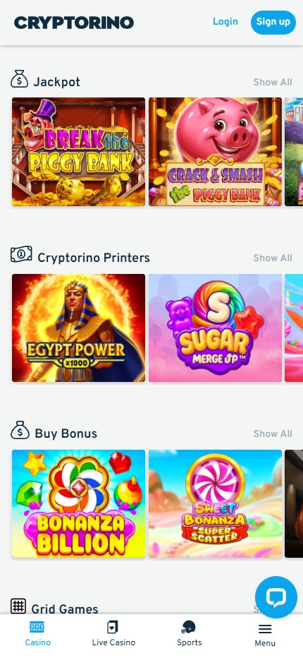 Cryptorino mobile lobby
