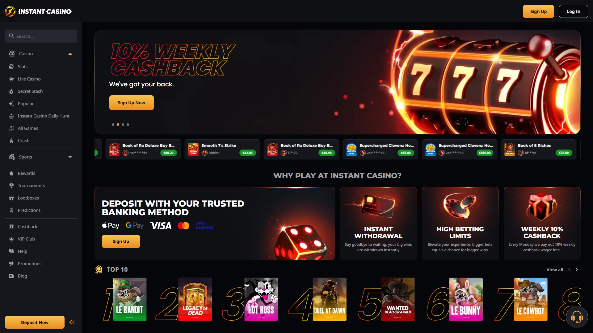 Instant Casino screenshot 1