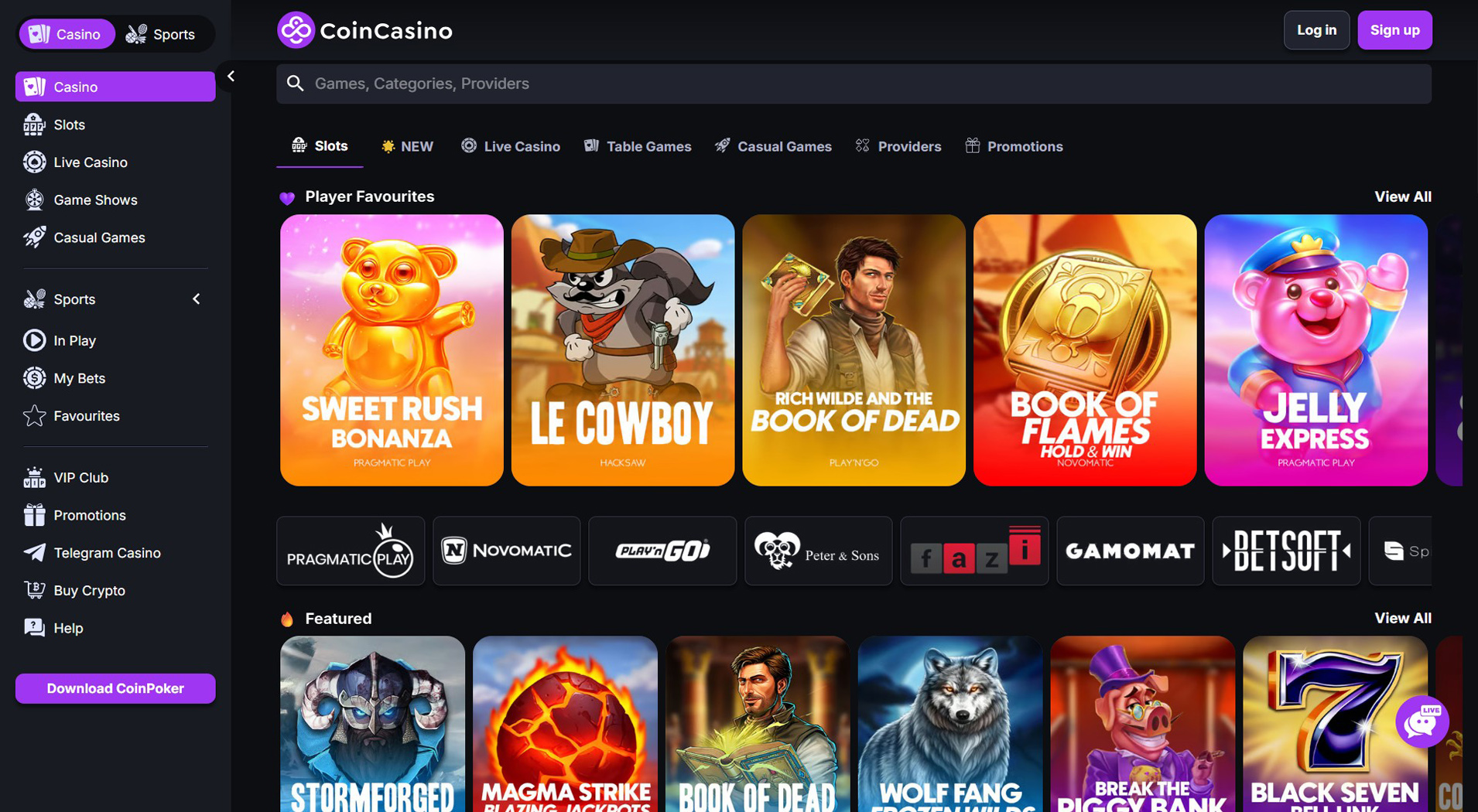 1. CoinCasino- Beste Bitcoin Casino keuze
