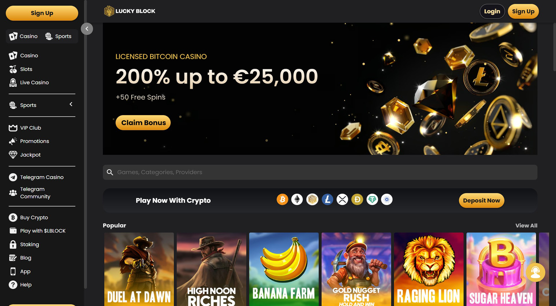 6. Lucky Block- Snelle Bitcoin Casino uitbetalingen
